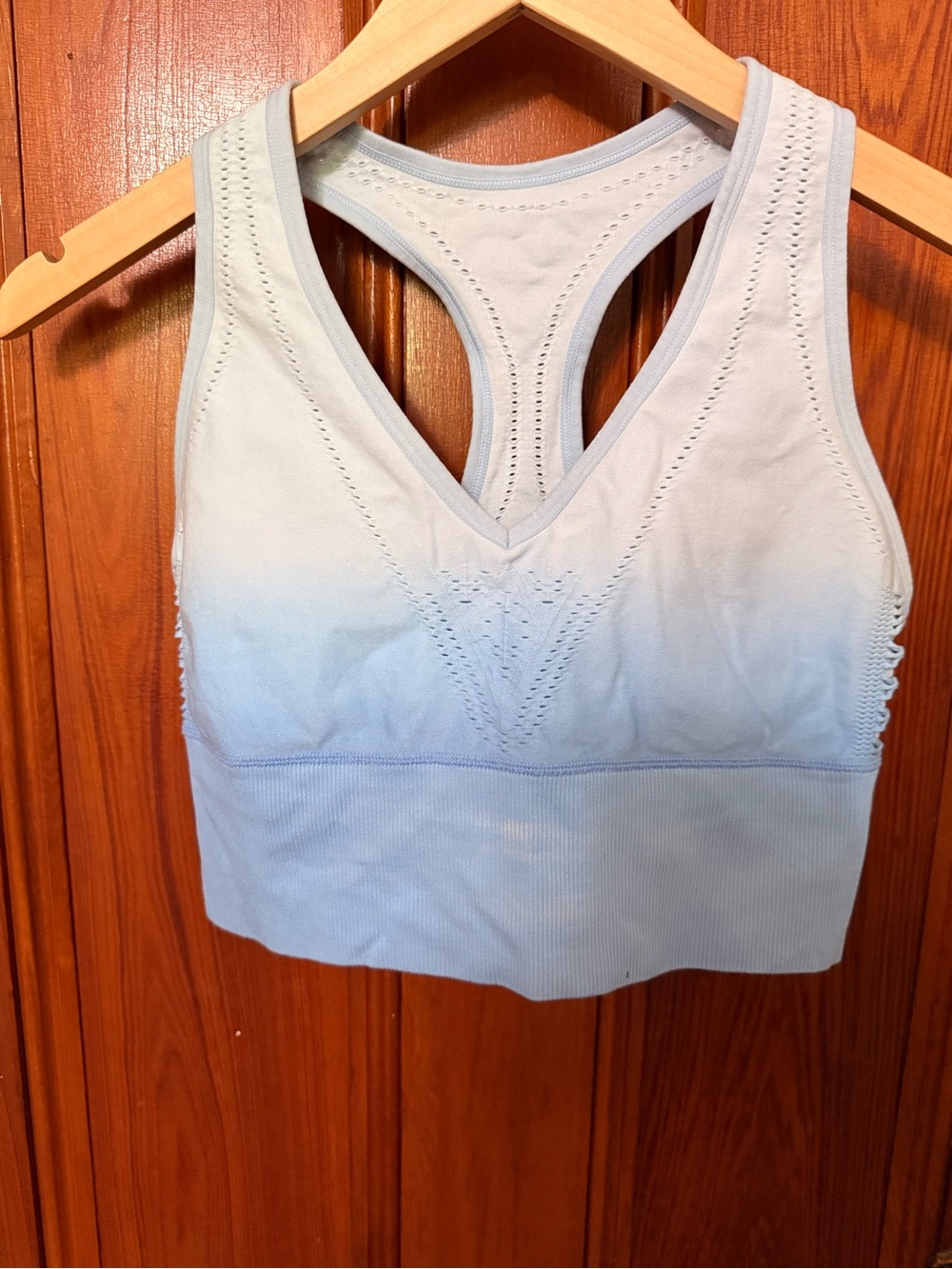 PINK Victoria's Secret Light Blue Seamless Racerback Sports Bralette